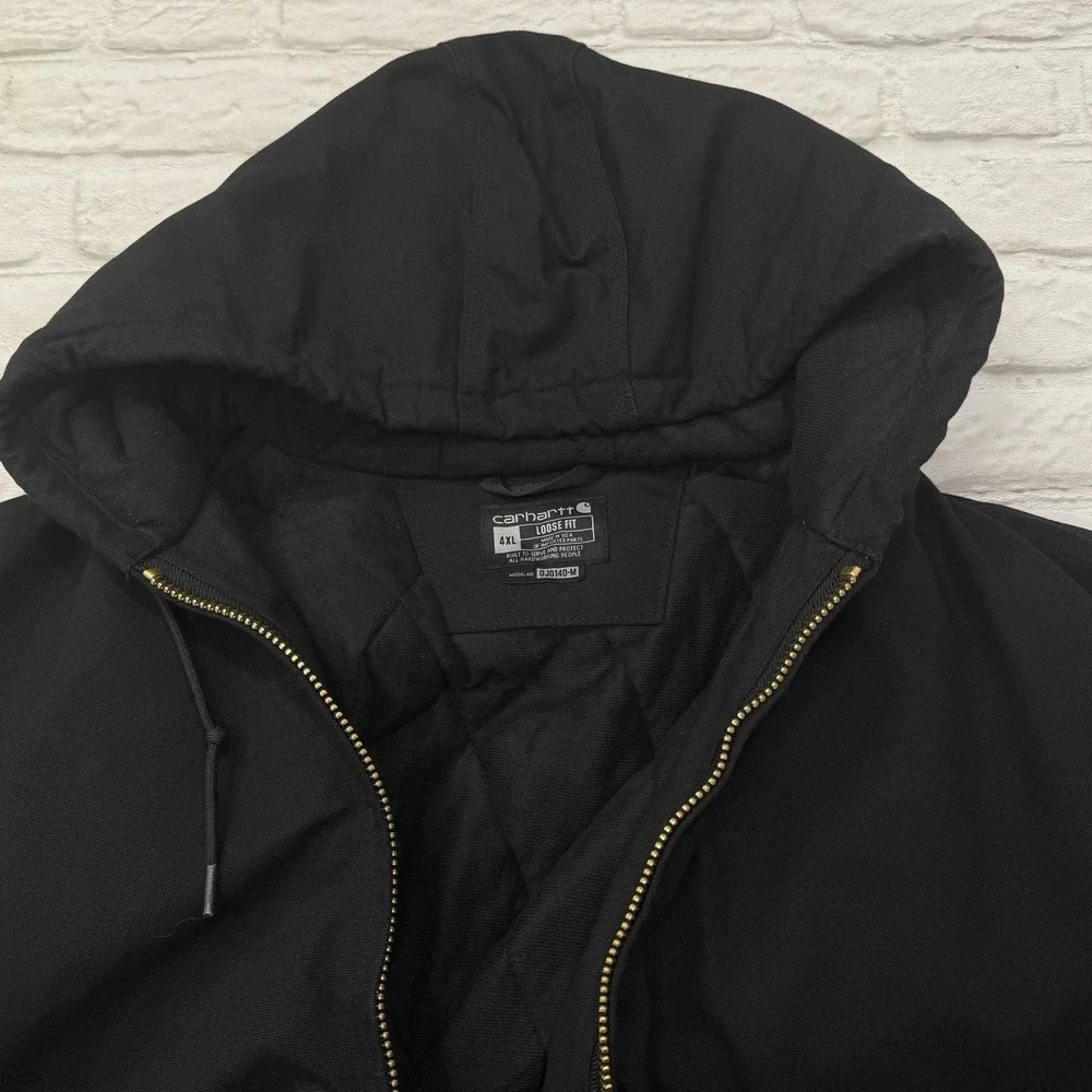 Carhartt J0140 Jacket 4XL Black Duck Canvas‎ Insulated Quilted Lined Work Coat